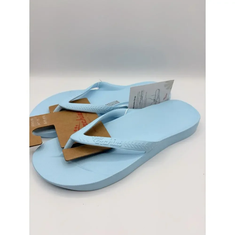 Archies Flip Flop Sandal Unisex Sz M 8 W 9 Light Blue Arch Support Therapy NWT